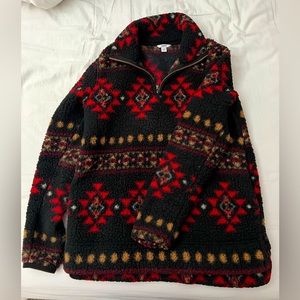 Sonoma Geometric Print Sherpa Pullover